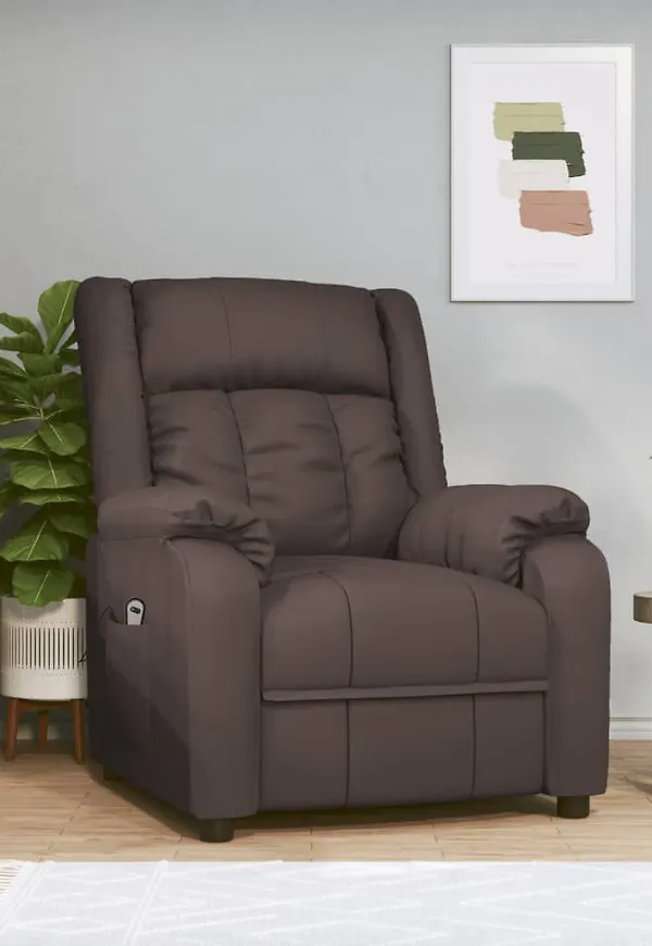 Modern vidaxl fåtölj i brun färg gjord i läder.