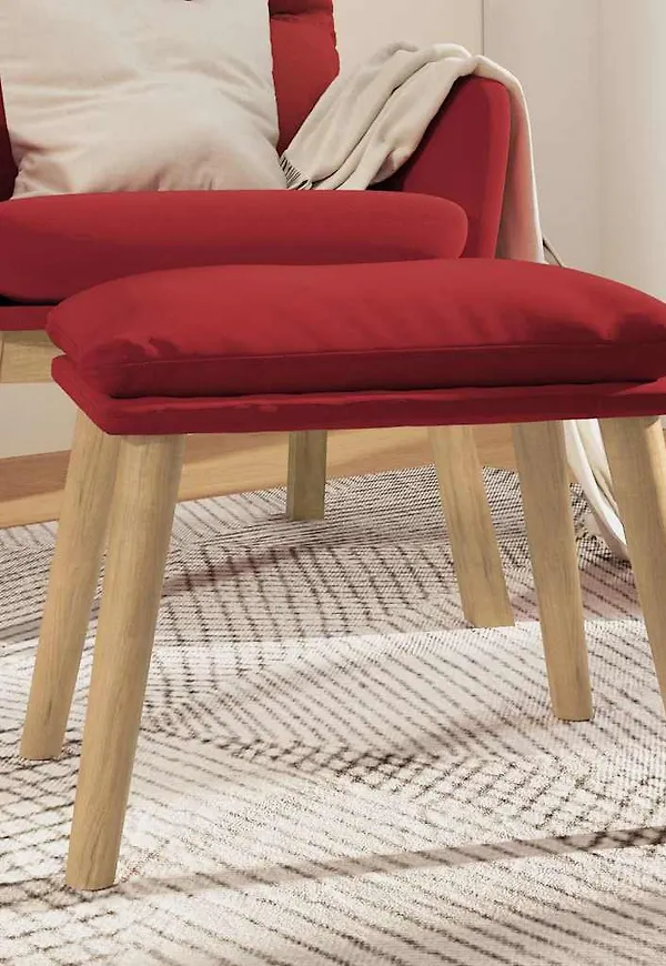 Röd vidaXL-fotpall i stilriktig modell.