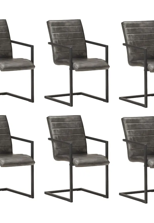 Riktigt snygg stol i grå färg gjord i läder.