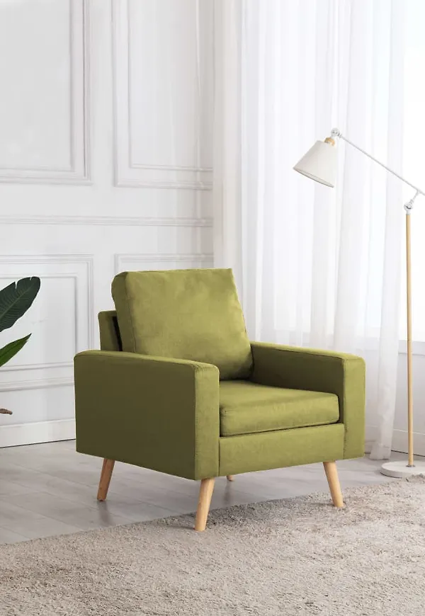 Stilren vidaxl fåtölj i grön färg gjord i bomull.
