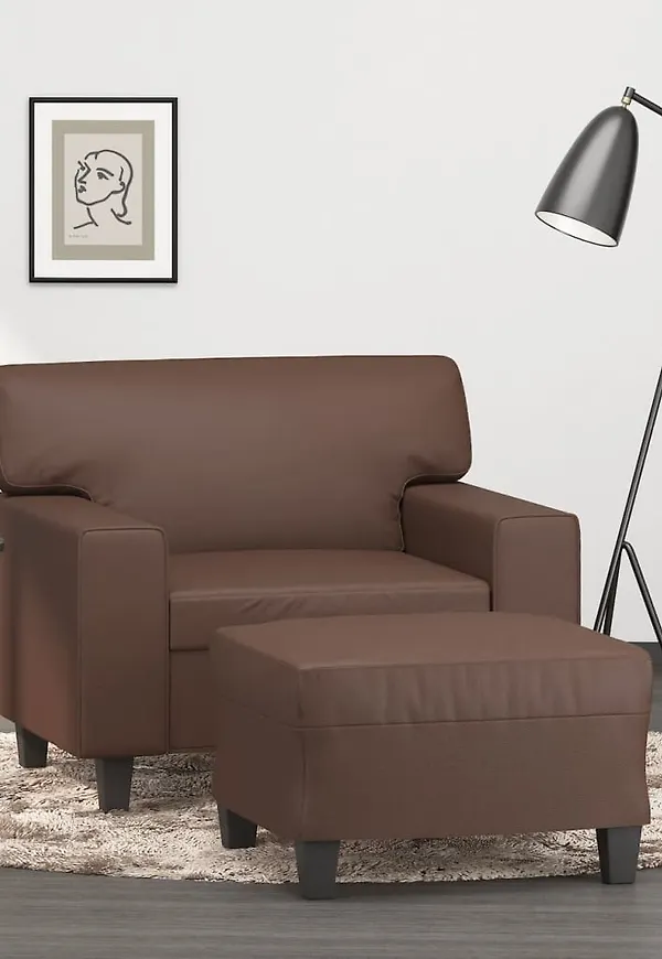 Trendig vidaxl fåtölj i brun färg gjord i bomull.