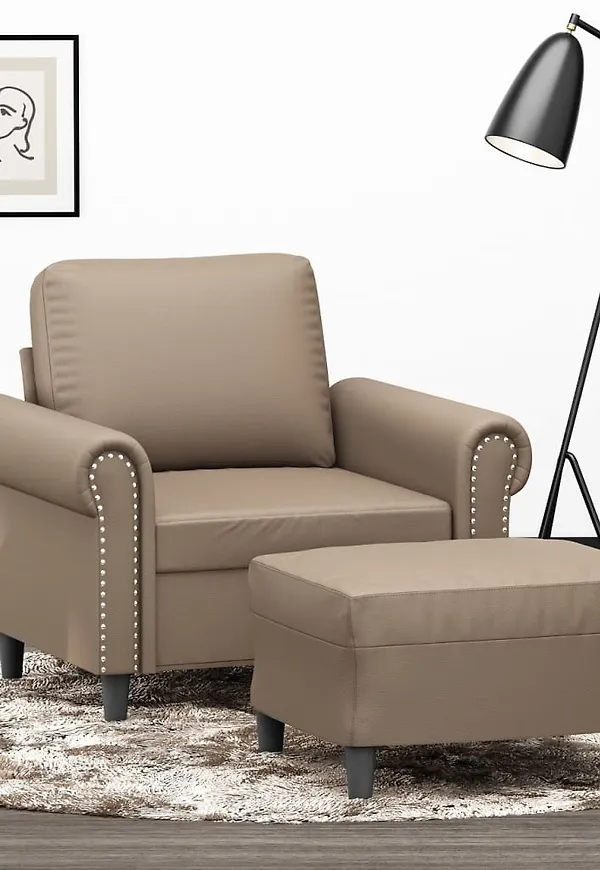 Cool brun fåtölj i bomull från vidaXL.