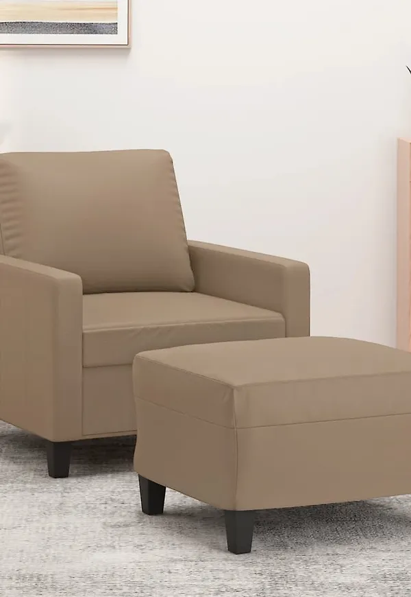 Brun vidaXL-bomullsfåtölj i otroligt snygg modell.