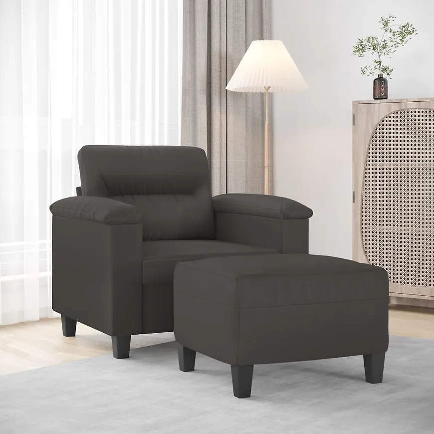 Jättesnygg grå fåtölj i bomull från vidaXL.