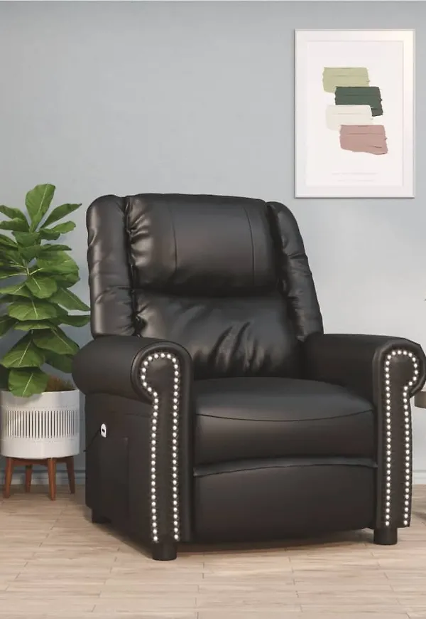 Jättesnygg vidaxl fåtölj i svart färg gjord i bomull.