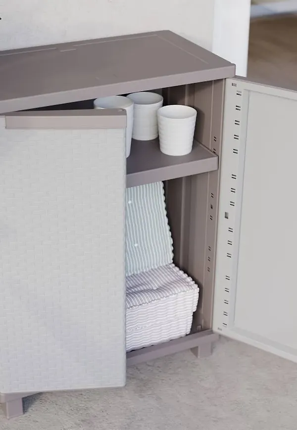 Beige vidaXL-skåp i smickrande modell.