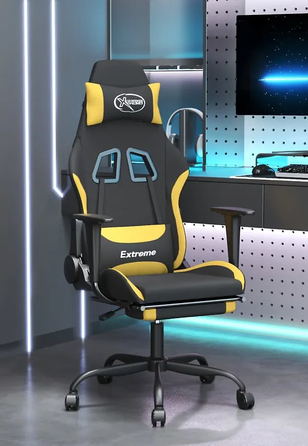 Moderiktig gamingstol i gult från vidaXL.