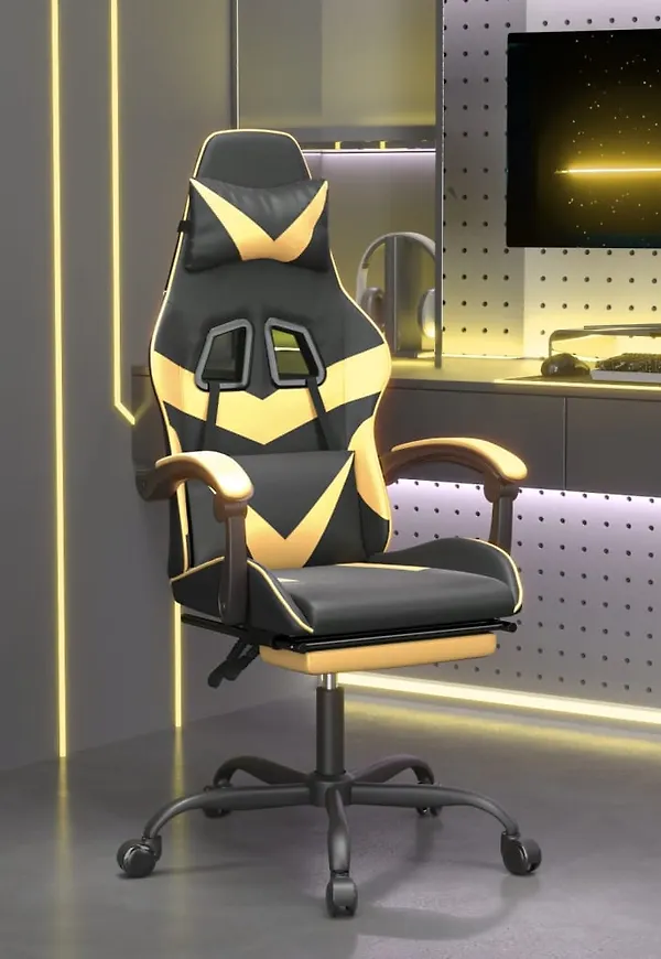 Stilren vidaxl spelstol i svart färg gjord i bomull.