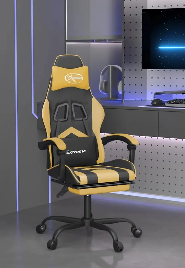 Otroligt snygg bomullsgamingstol i svart från vidaXL.