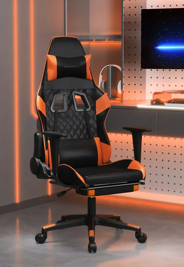 Elegant svart spelstol i bomull från vidaXL.