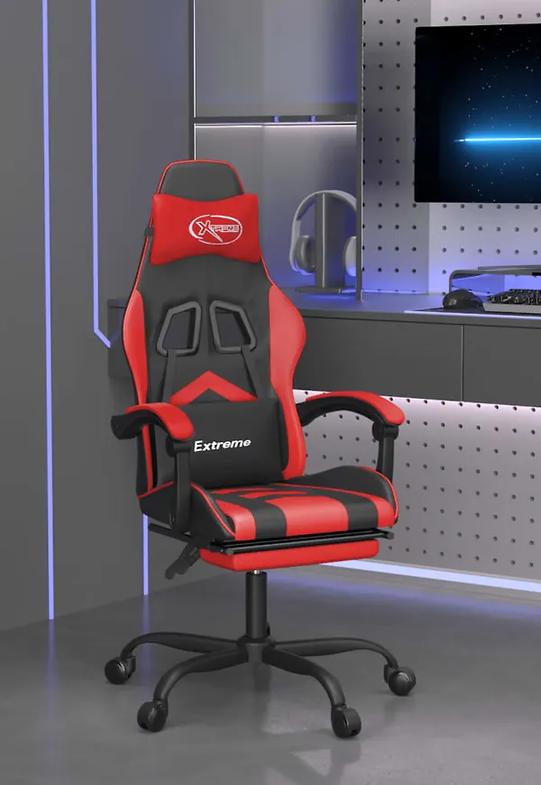 Mysig svart spelstol i bomull från vidaXL.