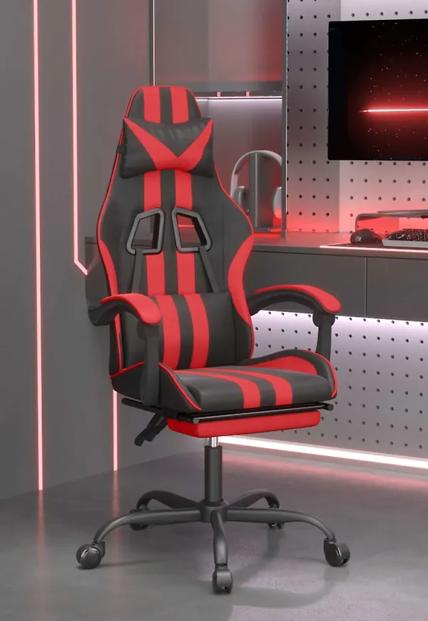 Moderiktig svart gamingstol i bomull från vidaXL.