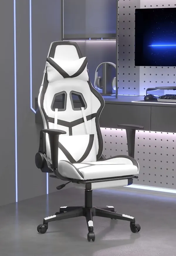 Otroligt fin gamingstol i vit färg gjord i bomull.