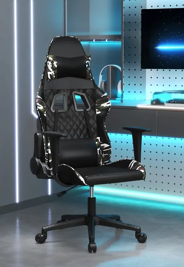 Elegant vidaxl gamingstol i svart färg gjord i bomull.