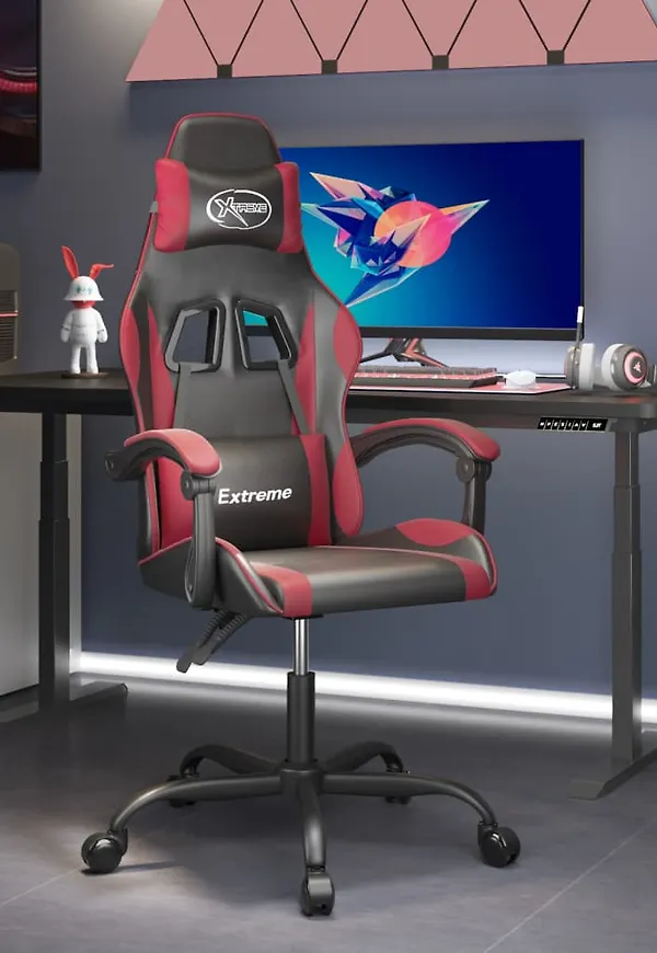 Härlig vidaxl gamingstol i svart färg gjord i bomull.