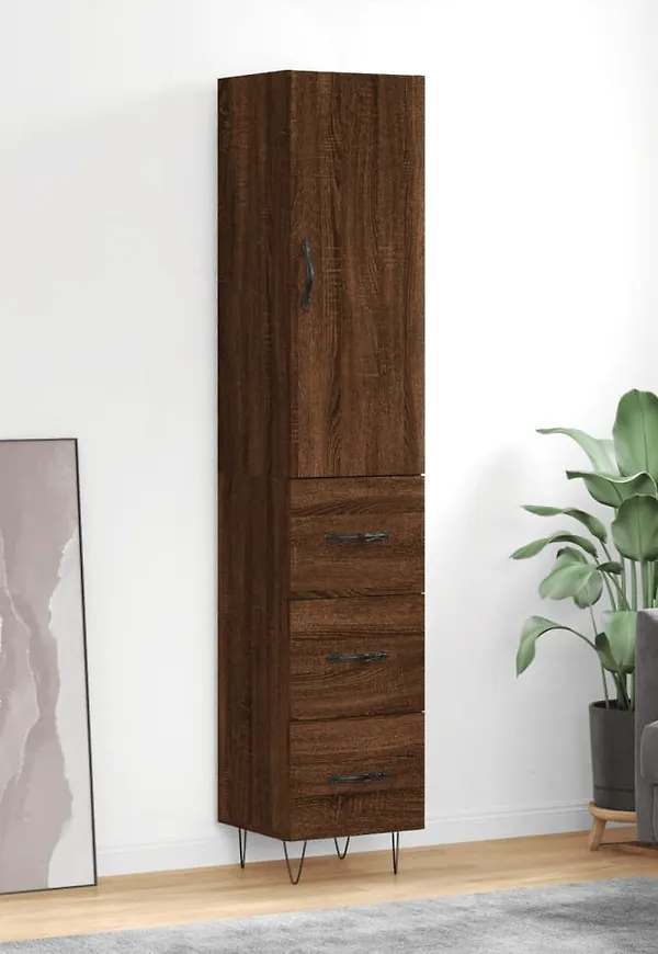 Fantastiskt snygg vidaxl skåp i brun färg gjord i ek.