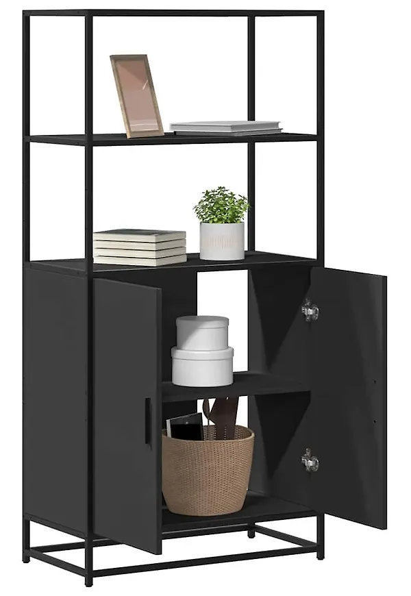 Svart vidaXL-serveringsbord i stilren modell.