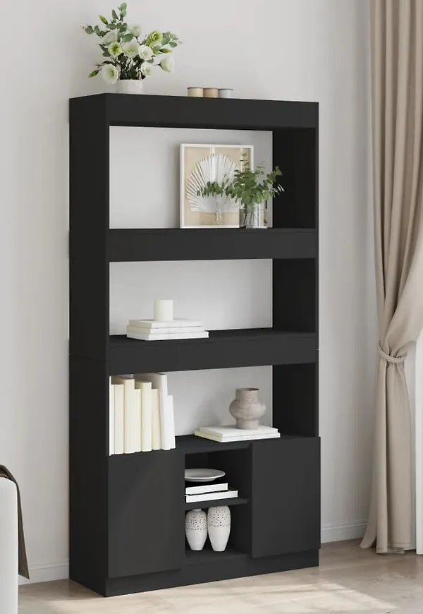 Klassisk hylla i svart från vidaXL.