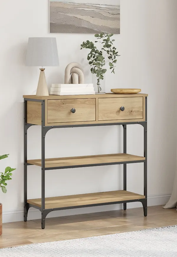 Stilriktig soffbord i ek från vidaXL.