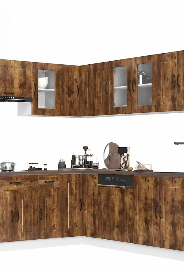 Trendig skåp i brun färg gjord i ek.