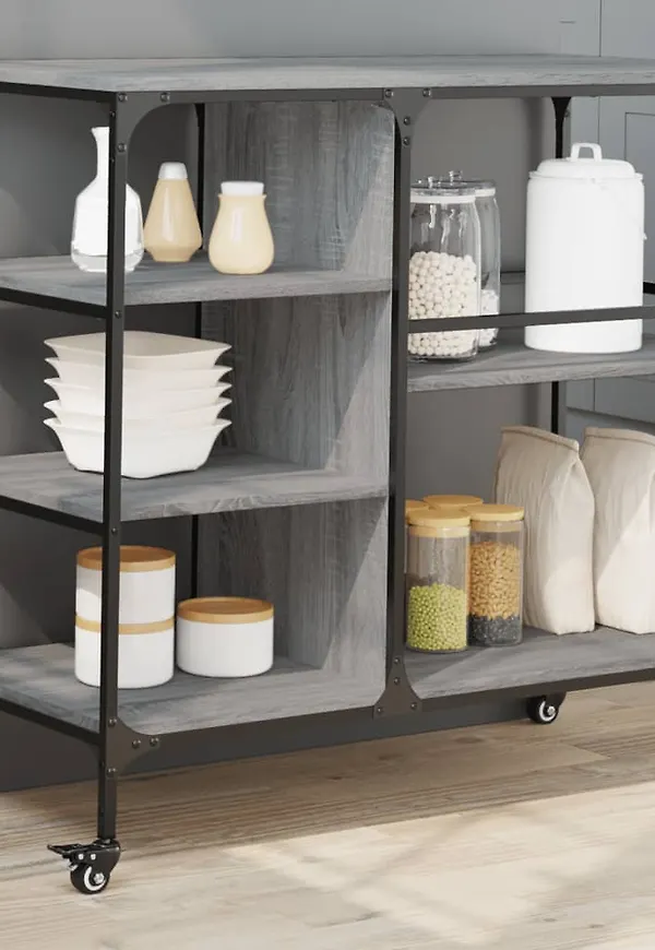 Skön matvagn i grått från vidaXL.