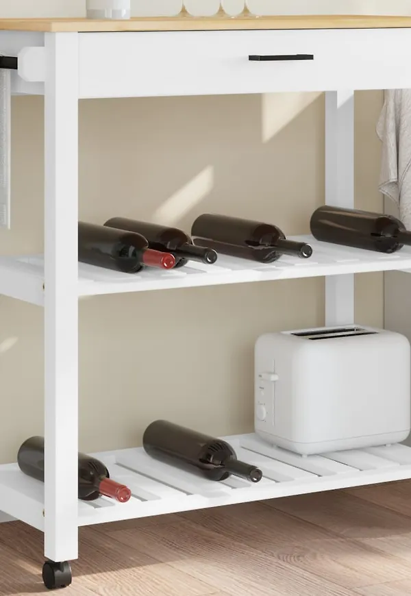 Vit vidaXL-matvagn i jättefin modell.