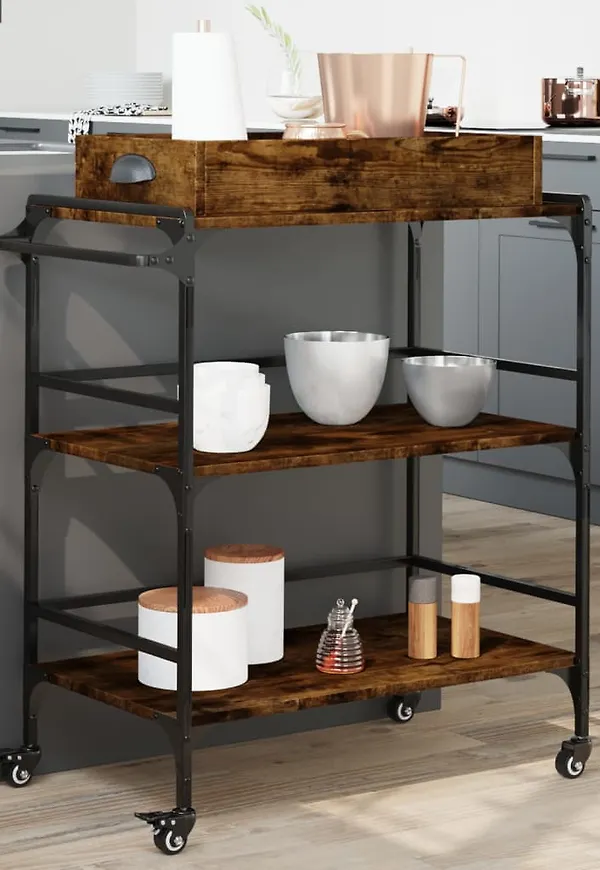 Fantastiskt fin matvagn i brunt från vidaXL.