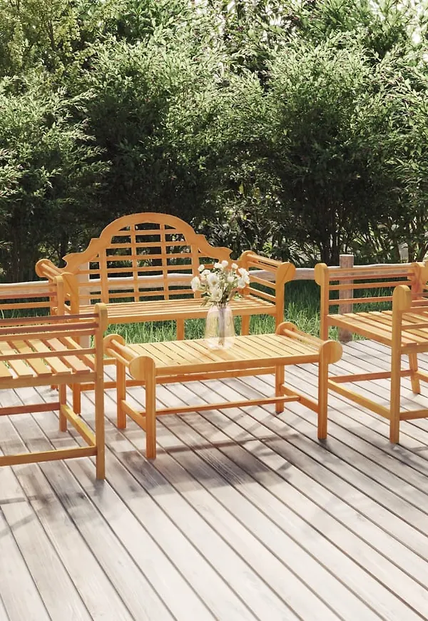 Jättefin vidaxl bord i brun färg gjord i teak.