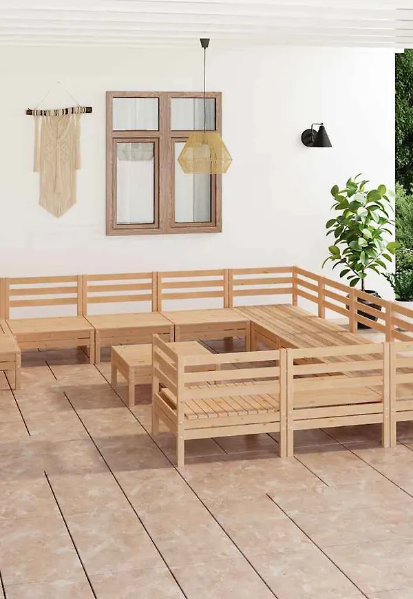 Brun vidaXL-loungegrupp i stilren modell.