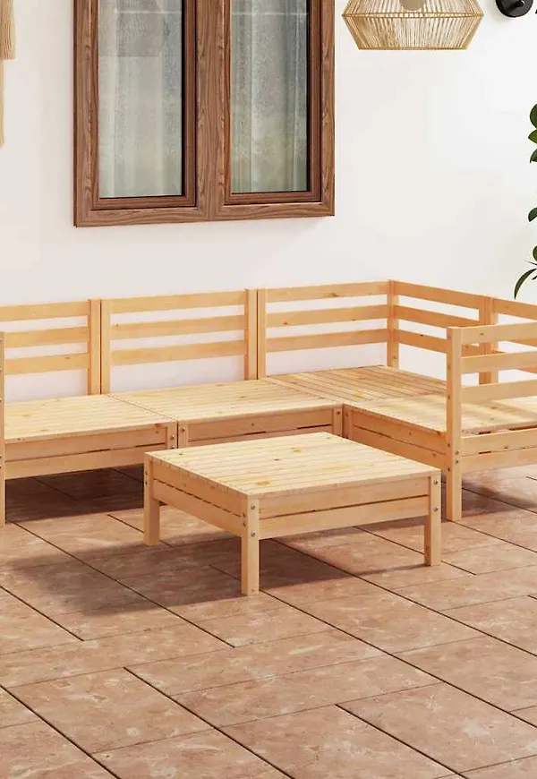 Brun vidaXL-loungegrupp i mysig modell.