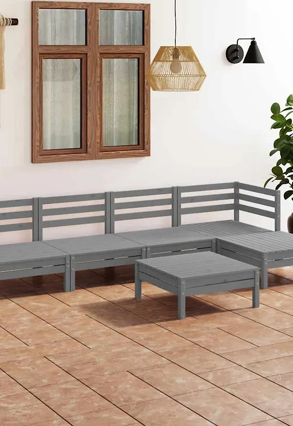Härlig loungegrupp i grått från vidaXL.