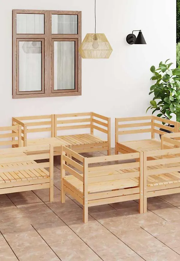 Brun vidaXL-loungegrupp i stilriktig modell.