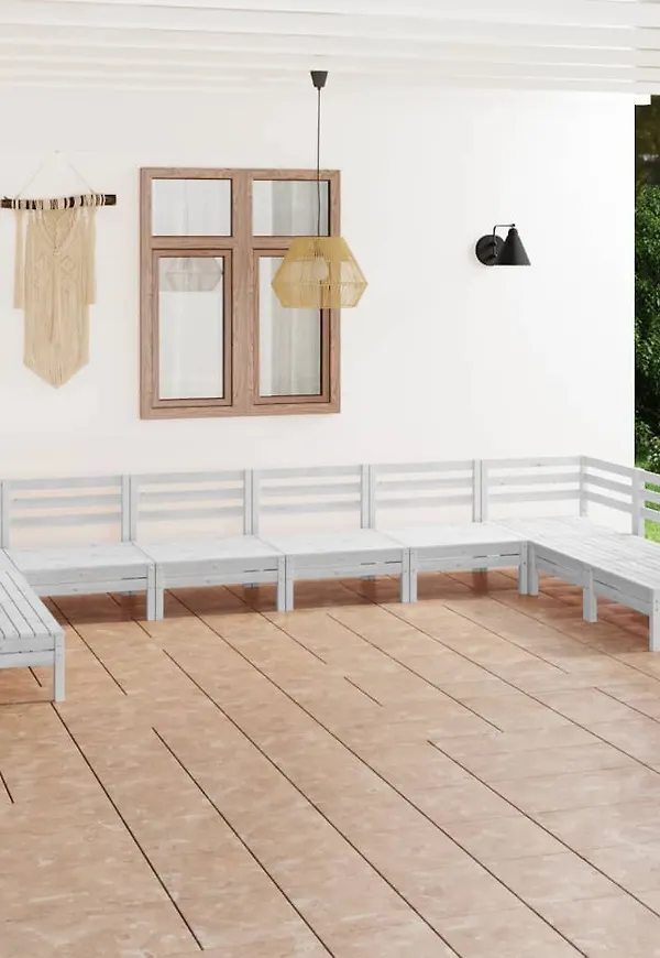 Vit vidaXL-utemöbel i mysig modell.