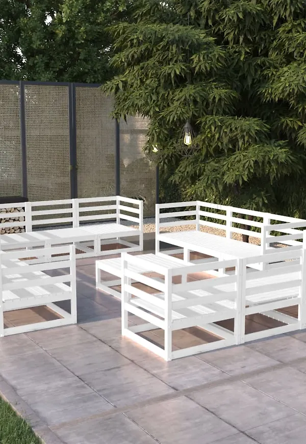 Vacker loungegrupp i vitt från vidaXL.