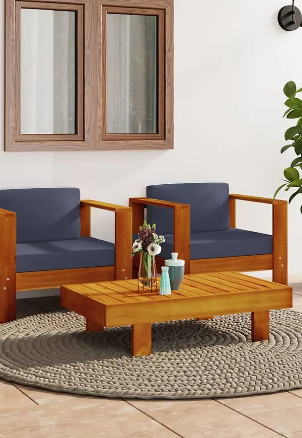 Fantastiskt snygg grå möbel i teak från vidaXL.