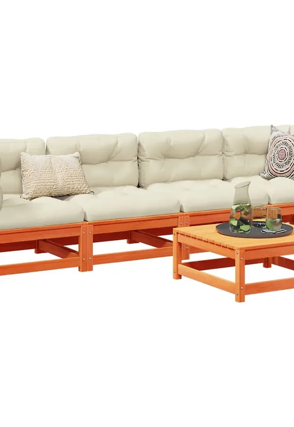 Brun vidaXL-soffgrupp i skön modell.