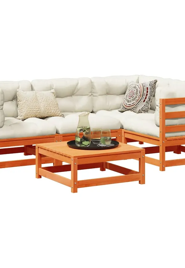 Ikonisk vidaxl soffgrupp i brun färg gjord i bomull.