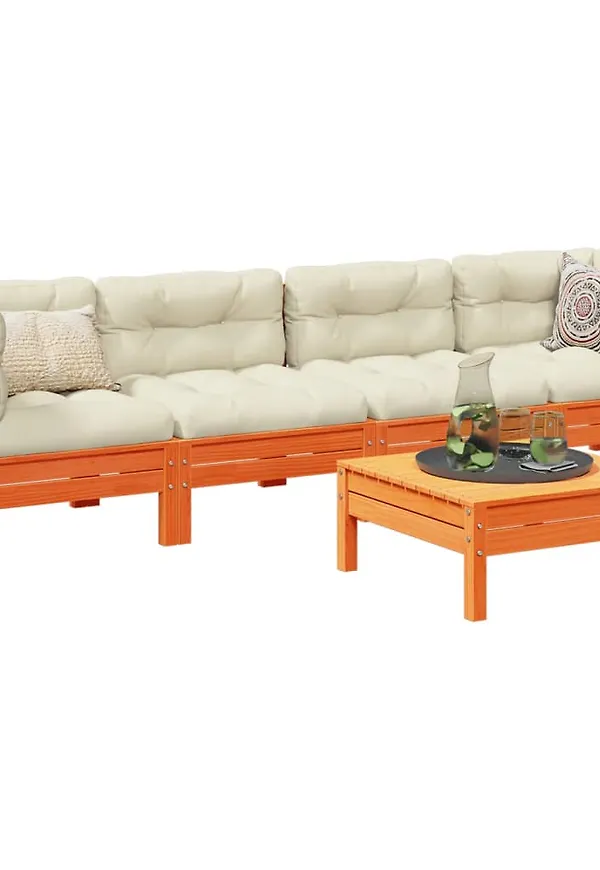 Modern vidaxl loungegrupp i brun färg gjord i bomull.