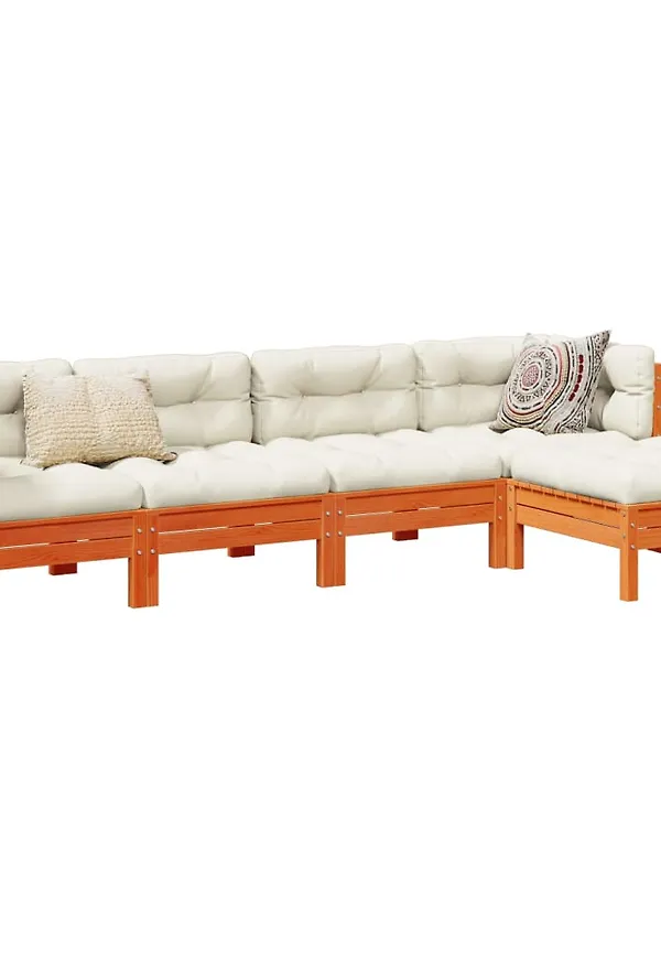 Smickrande vidaxl loungegrupp i brun färg gjord i bomull.