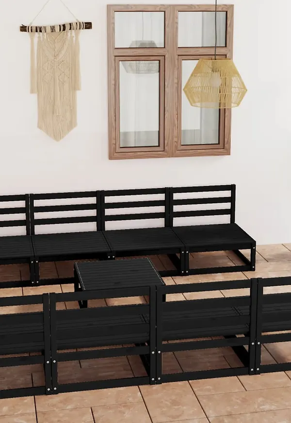 Svart vidaXL-loungegrupp i mysig modell.