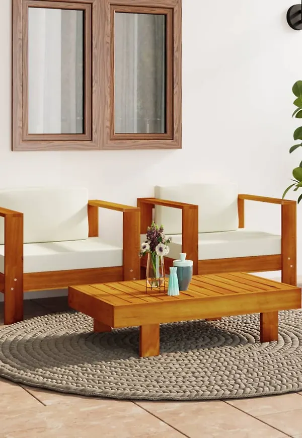 Komfortabel vidaxl möbel i vit färg gjord i teak.