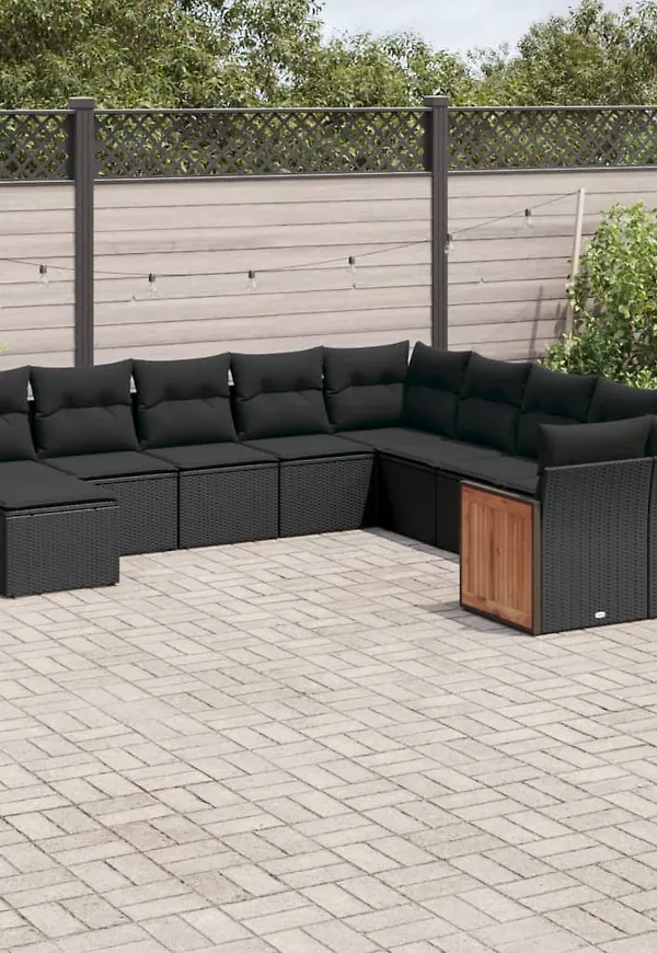 Svart vidaXL-soffgrupp i riktigt snygg modell.