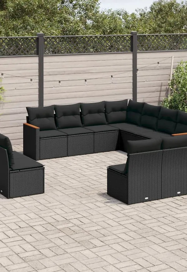 Svart vidaXL-soffgrupp i supersnygg modell.