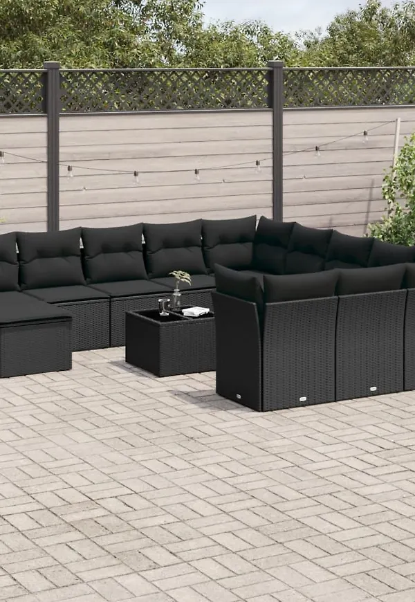 Svart vidaXL-loungegrupp i superfin modell.