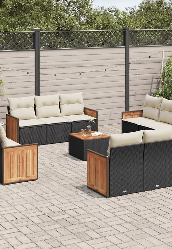 Svart vidaXL-loungegrupp i stilren modell.