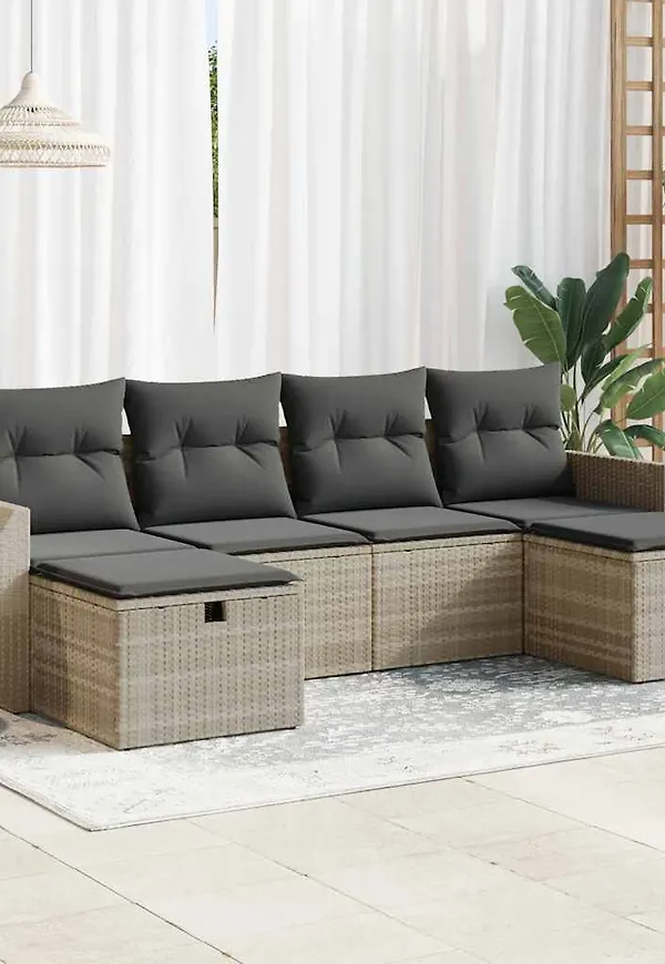 Grå vidaXL-soffgrupp i smickrande modell.