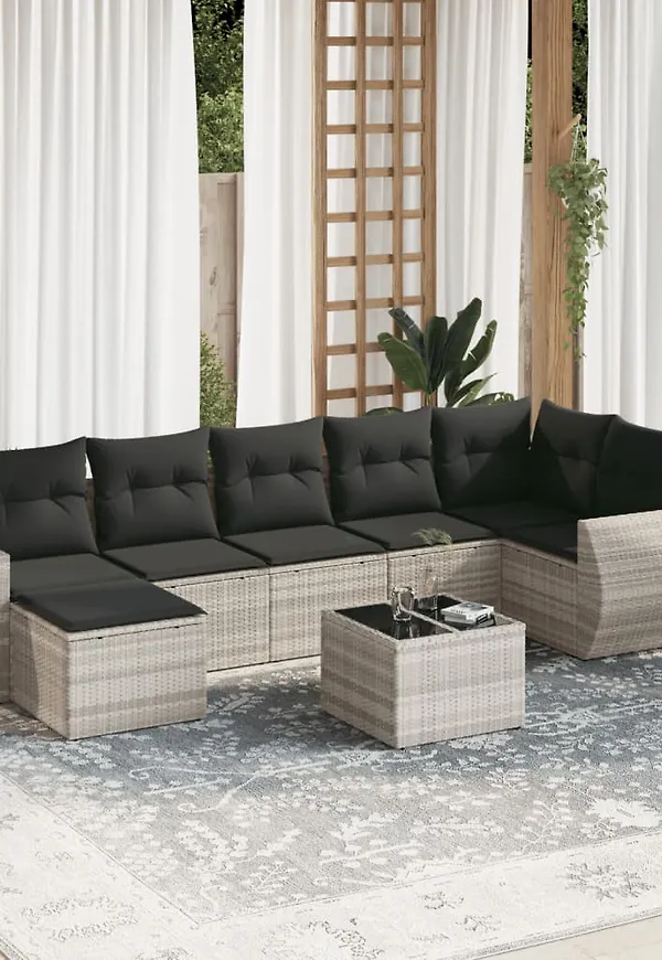 Grå vidaXL-loungegrupp i otroligt snygg modell.