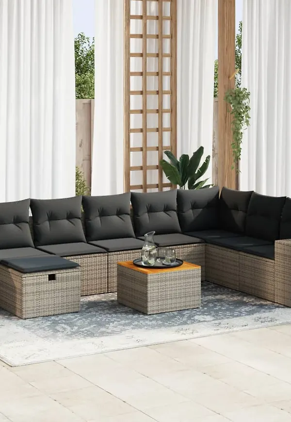 Klassisk loungegrupp i grått från vidaXL.