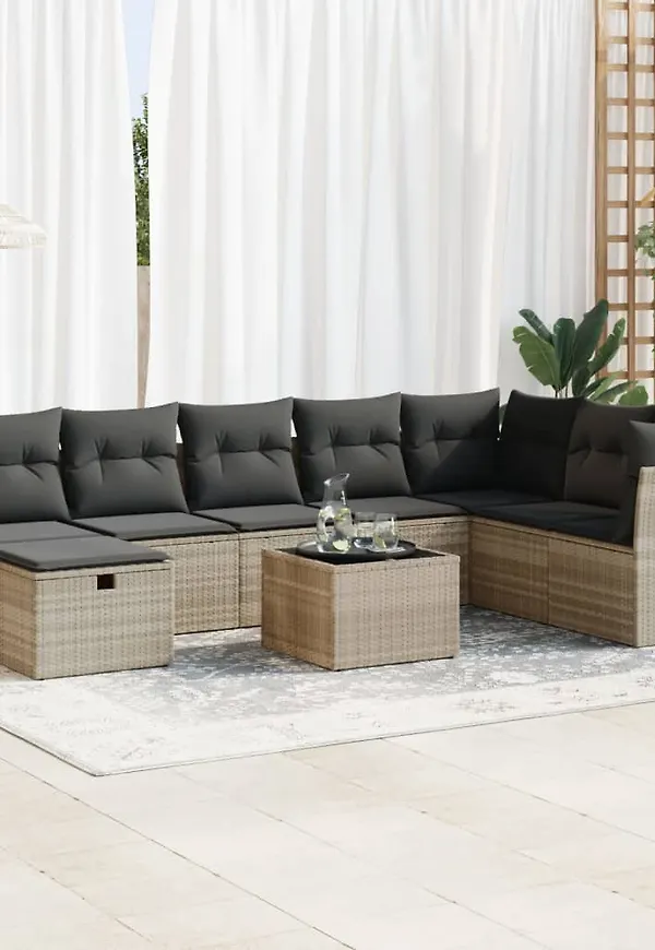 Grå vidaXL-loungegrupp i riktigt trendig modell.