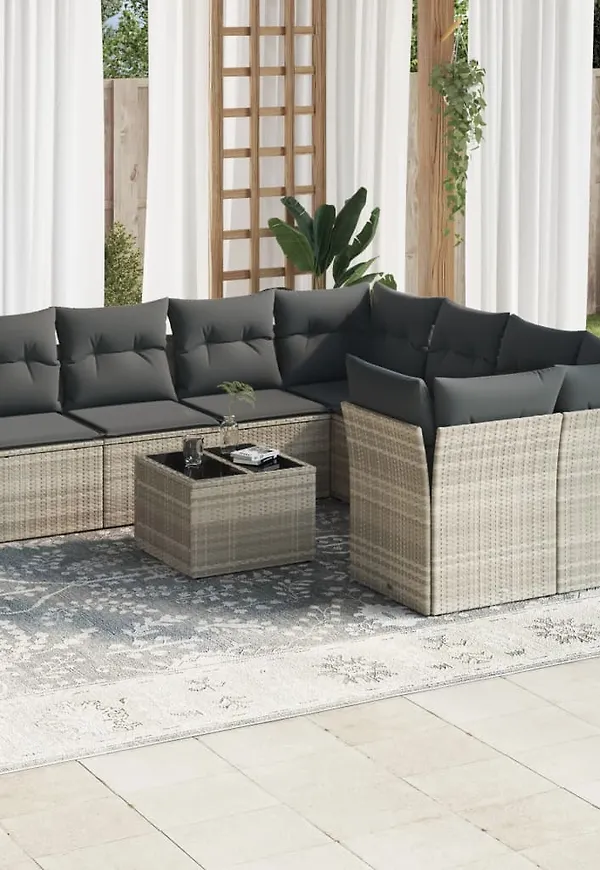 Grå vidaXL-loungegrupp i riktigt trendig modell.